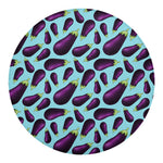 Purple Eggplant Pattern Print Round Blanket