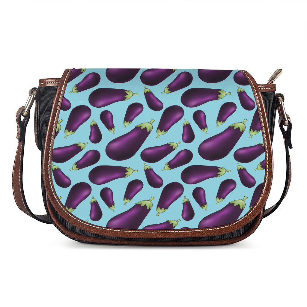 Purple Eggplant Pattern Print Saddle Bag