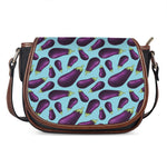 Purple Eggplant Pattern Print Saddle Bag