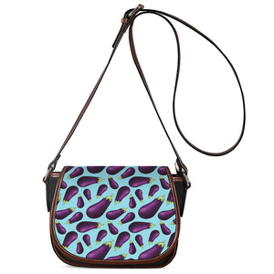 Purple Eggplant Pattern Print Saddle Bag