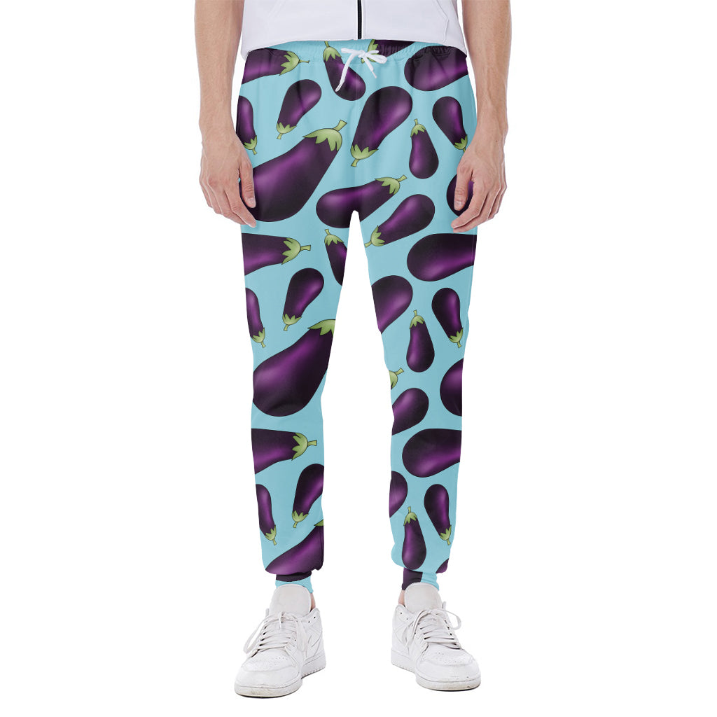 Purple Eggplant Pattern Print Scuba Joggers