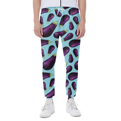 Purple Eggplant Pattern Print Scuba Joggers