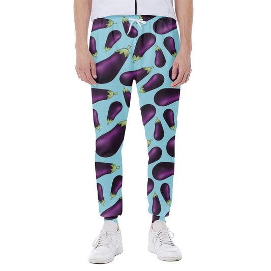 Purple Eggplant Pattern Print Scuba Joggers