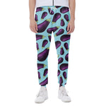 Purple Eggplant Pattern Print Scuba Joggers