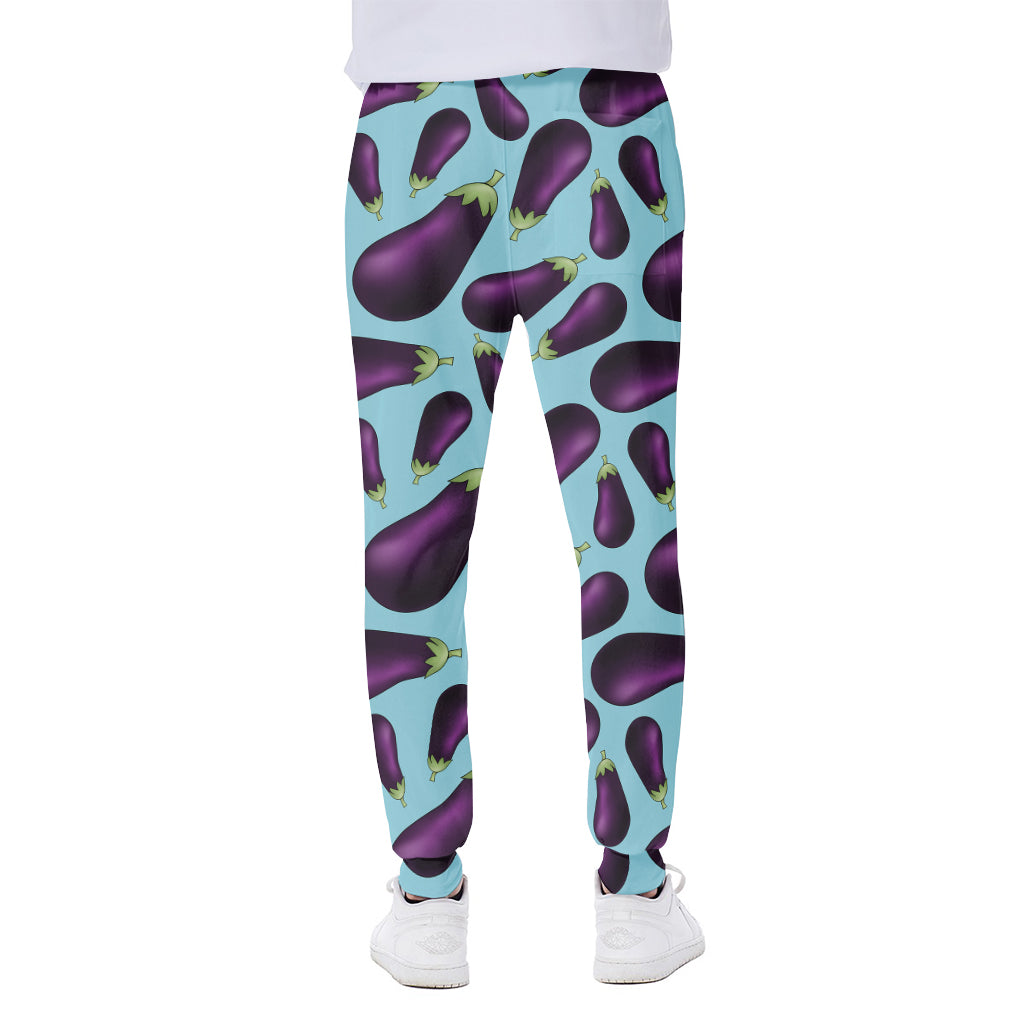 Purple Eggplant Pattern Print Scuba Joggers