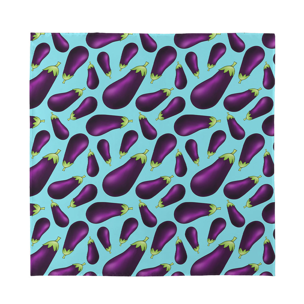 Purple Eggplant Pattern Print Silk Bandana