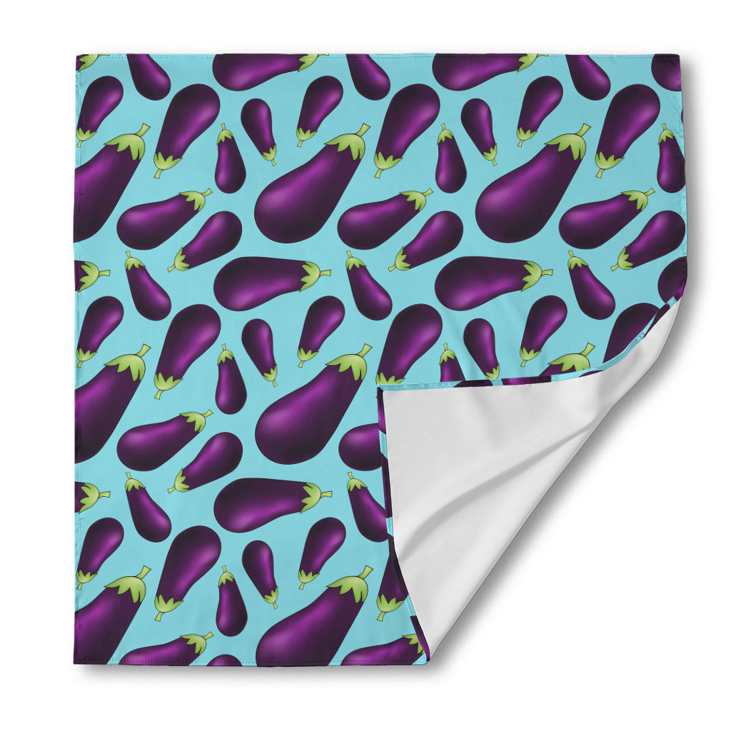 Purple Eggplant Pattern Print Silk Bandana