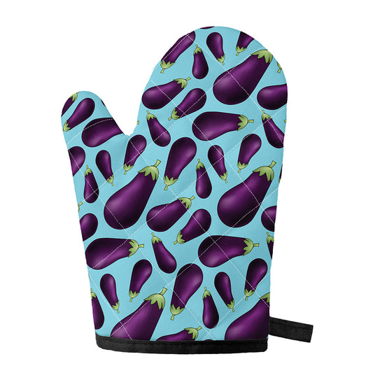 Purple Eggplant Pattern Print Single Oven Mitt