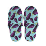 Purple Eggplant Pattern Print Slippers