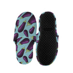 Purple Eggplant Pattern Print Slippers