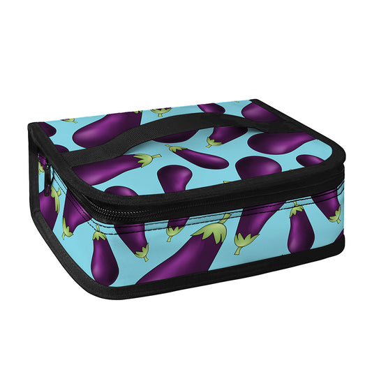 Purple Eggplant Pattern Print Small Lunch Bag