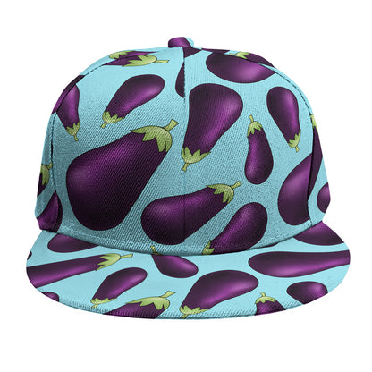 Purple Eggplant Pattern Print Snapback Cap
