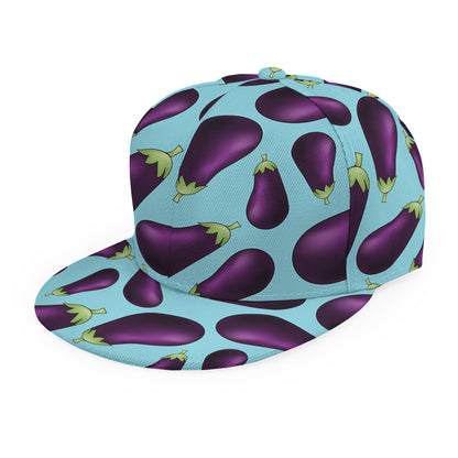 Purple Eggplant Pattern Print Snapback Cap