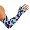 Purple Eggplant Pattern Print Sun Protection Arm Sleeves