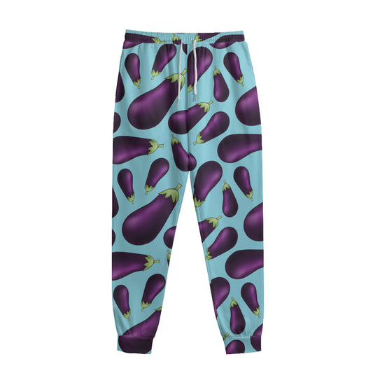 Purple Eggplant Pattern Print Sweatpants