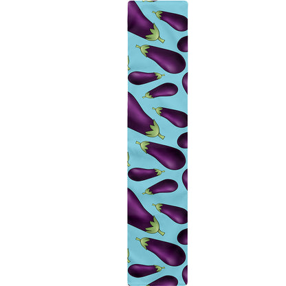 Purple Eggplant Pattern Print Table Runner
