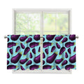 Purple Eggplant Pattern Print Tier Curtains