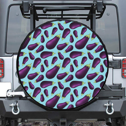 Purple Eggplant Pattern Print Tire Cover
