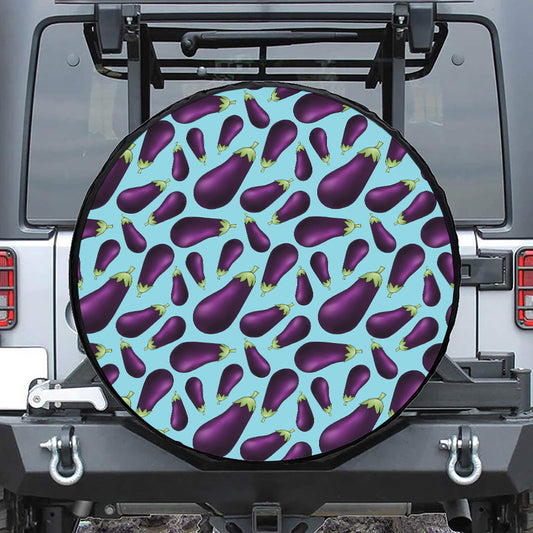 Purple Eggplant Pattern Print Tire Cover