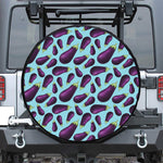 Purple Eggplant Pattern Print Tire Cover