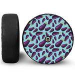 Purple Eggplant Pattern Print Tire Cover With Camera Hole