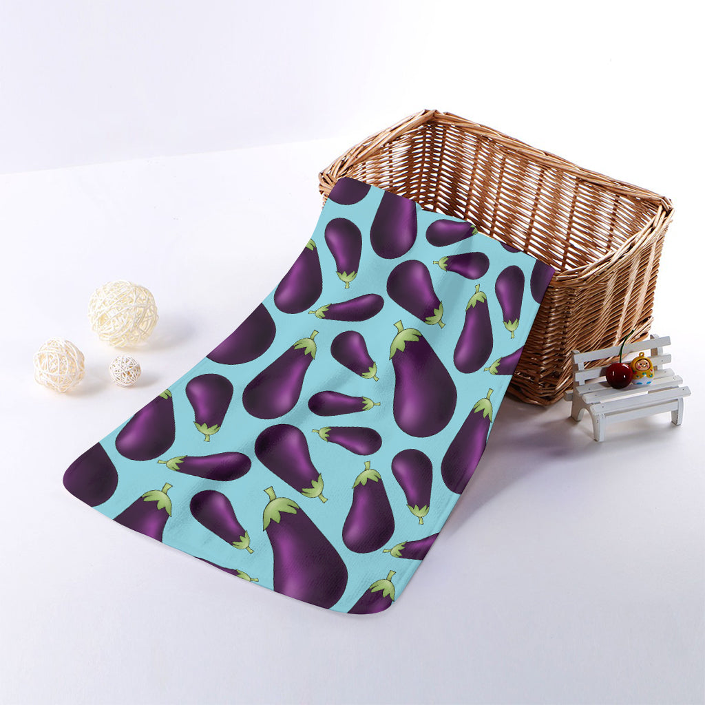 Purple Eggplant Pattern Print Towel