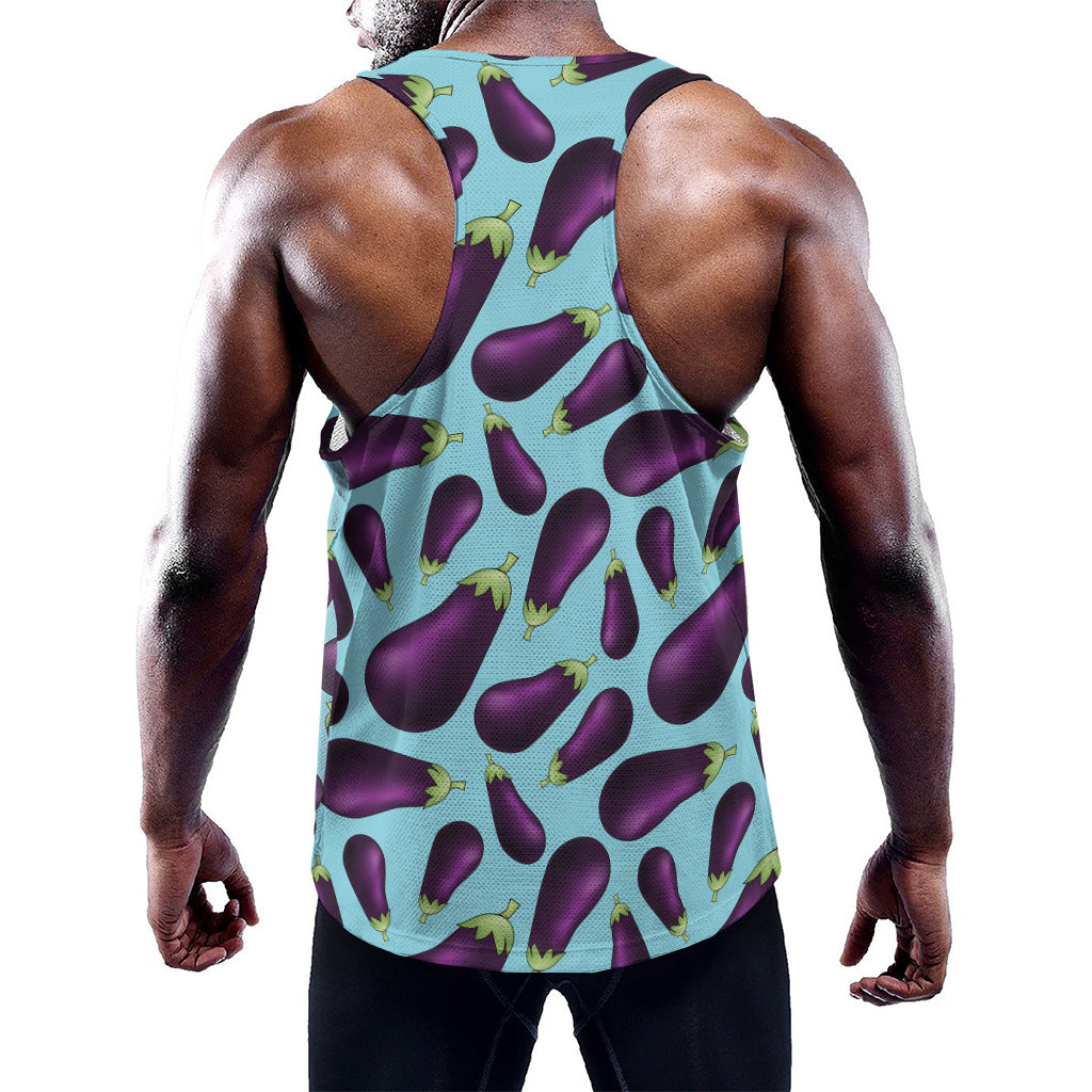 Purple Eggplant Pattern Print Training Tank Top