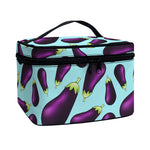 Purple Eggplant Pattern Print Travel Makeup Bag