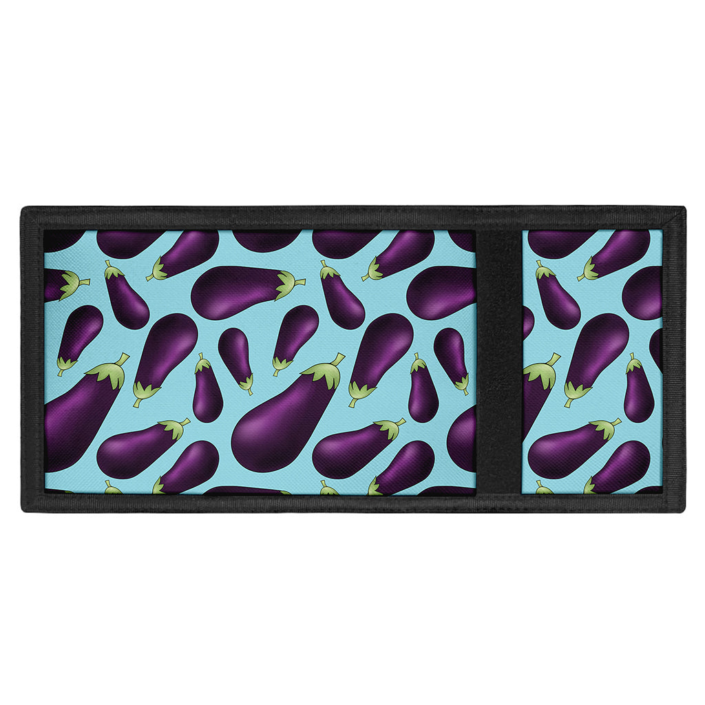 Purple Eggplant Pattern Print Trifold Wallet