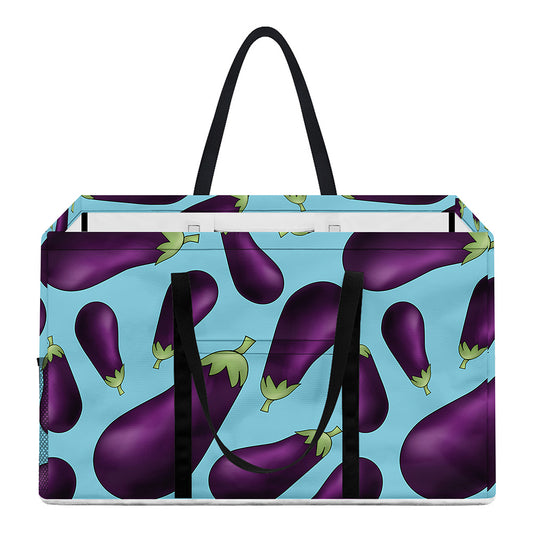 Purple Eggplant Pattern Print Utility Tote Bag