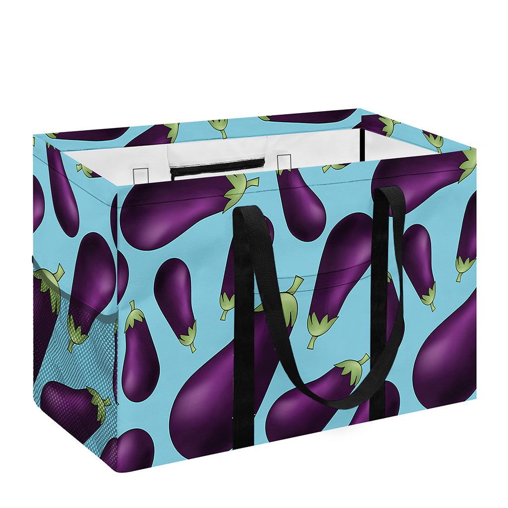 Purple Eggplant Pattern Print Utility Tote Bag