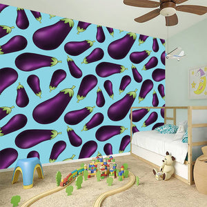 Purple Eggplant Pattern Print Wall Sticker