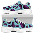 Purple Eggplant Pattern Print White Chunky Shoes