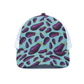 Purple Eggplant Pattern Print White Mesh Trucker Hat