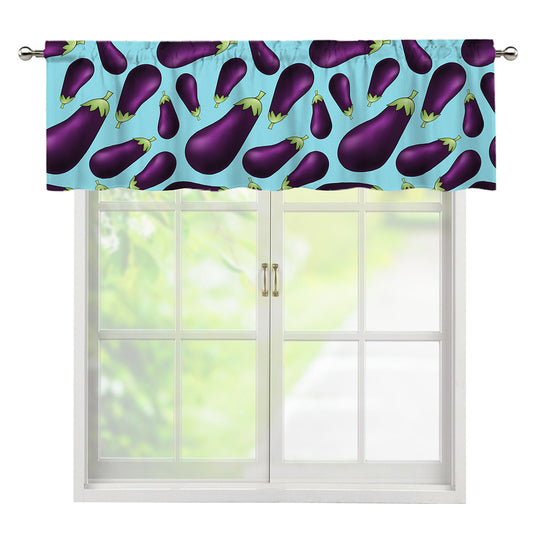 Purple Eggplant Pattern Print Window Valance