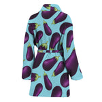 Purple Eggplant Pattern Print Women's Bathrobe