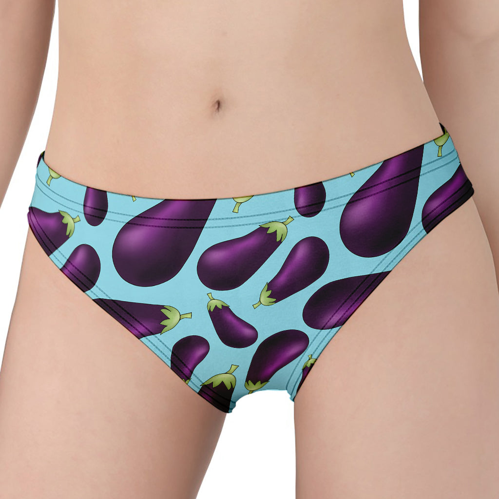 Purple Eggplant Pattern Print Women's Panties