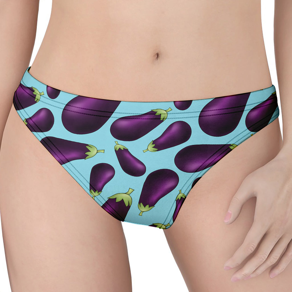 Purple Eggplant Pattern Print Women's Thong