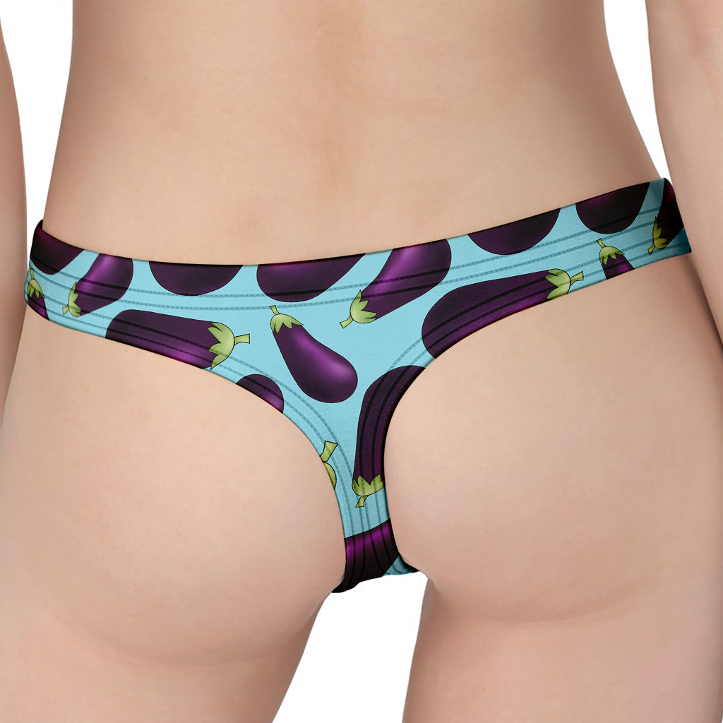 Purple Eggplant Pattern Print Women's Thong