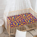 Purple Emoji Pattern Print Baby Crib Sheet