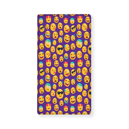Purple Emoji Pattern Print Baby Crib Sheet