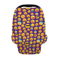 Purple Emoji Pattern Print Baby Seat Cover