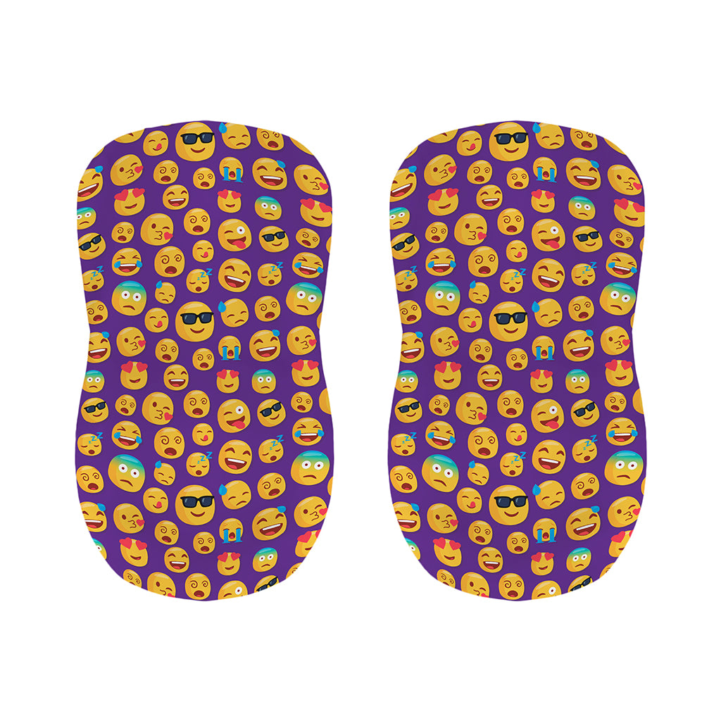 Purple Emoji Pattern Print Bar Stool Covers
