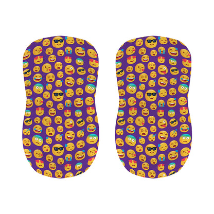 Purple Emoji Pattern Print Bar Stool Covers