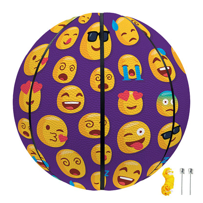 Purple Emoji Pattern Print Basketball
