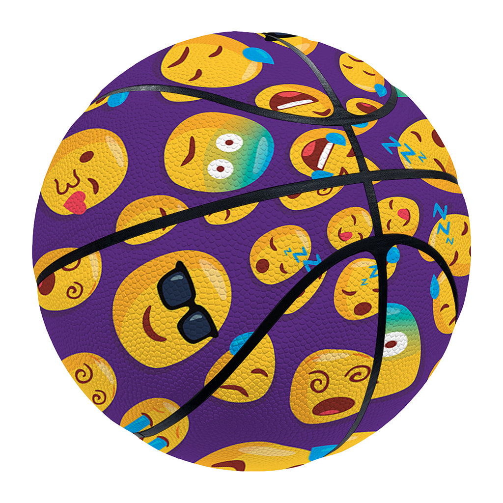 Purple Emoji Pattern Print Basketball