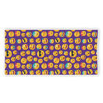 Purple Emoji Pattern Print Beach Towel