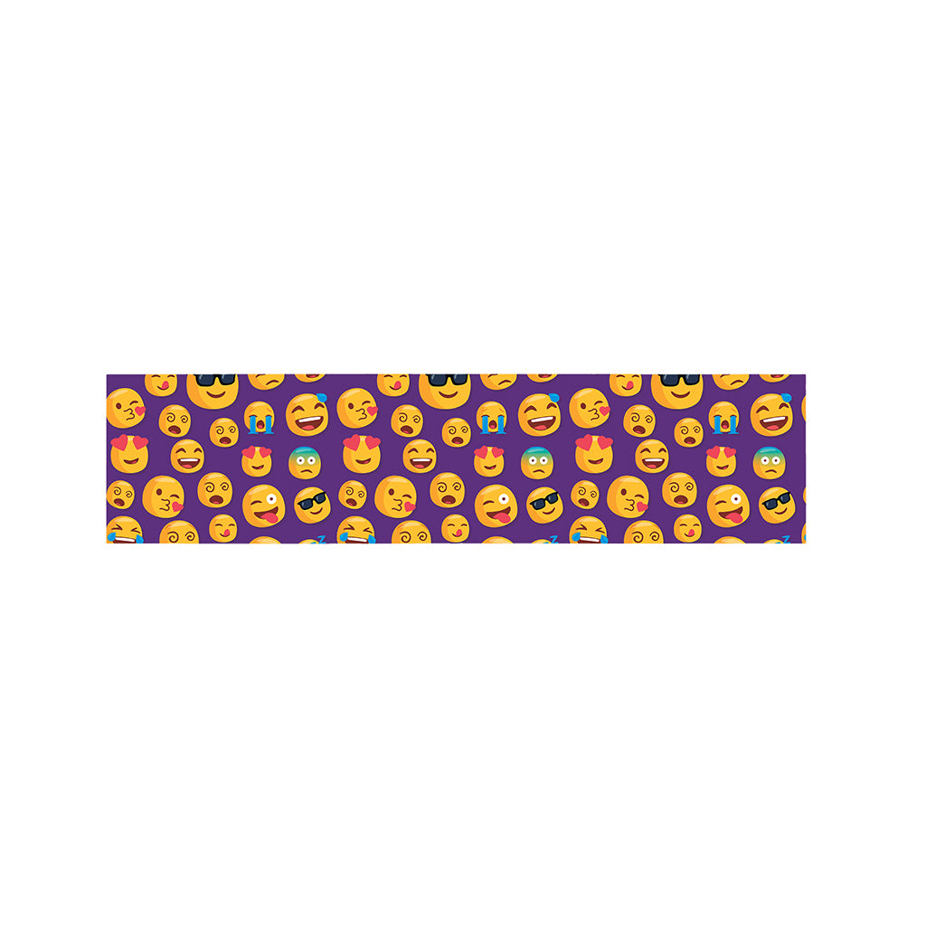 Purple Emoji Pattern Print Bed Runner