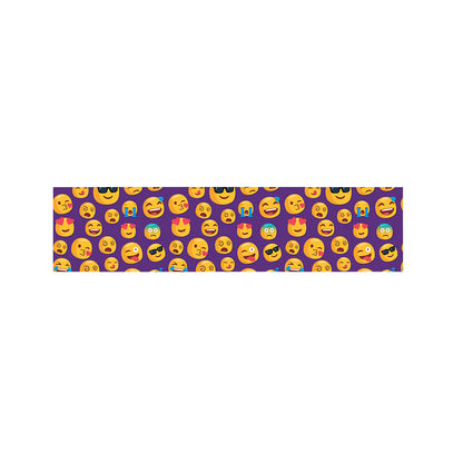 Purple Emoji Pattern Print Bed Runner