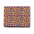 Purple Emoji Pattern Print Bifold Wallet